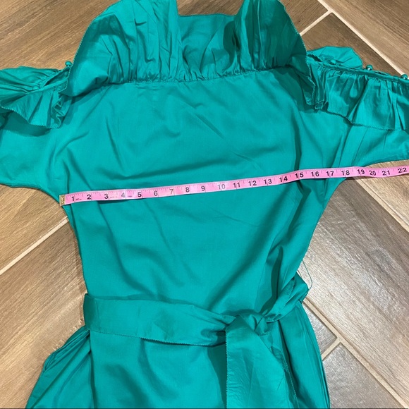 Juicy Couture ruffle collar green dress Size Small - Picture 14 of 16